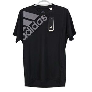 Adidas Mens Freelift Aeroready Shirt Small Black Short Sleeve SS Top - FLAW READ